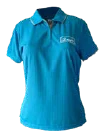 Camisa de uniforme turquesa con logo bordado