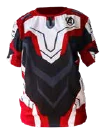 Camiseta deportiva con sublimación full print en rojo y negro