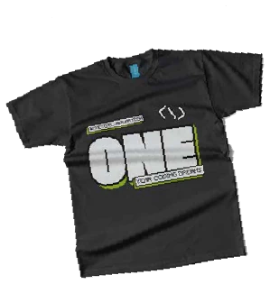 Camiseta negra con diseño impreso en serigrafía