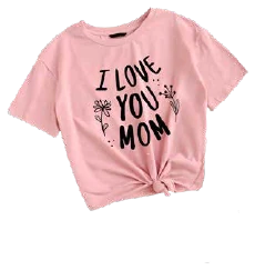 Camiseta top rosada con diseño en vinil textil