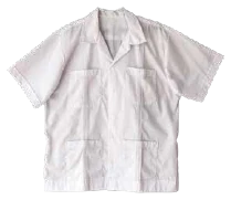 Guayabera blanca de manga corta confeccionada a la medida